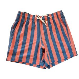 Tilly's RSQ Swim Shorts Men's Small No Lining Blue Orange Retro Stripe NWT